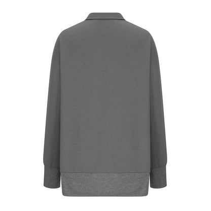 Hoodies Y2k Women Fashion Solid Color Long Sleeve Button Pocket Crease Sweatshirt Top Sudaderas De Mujer