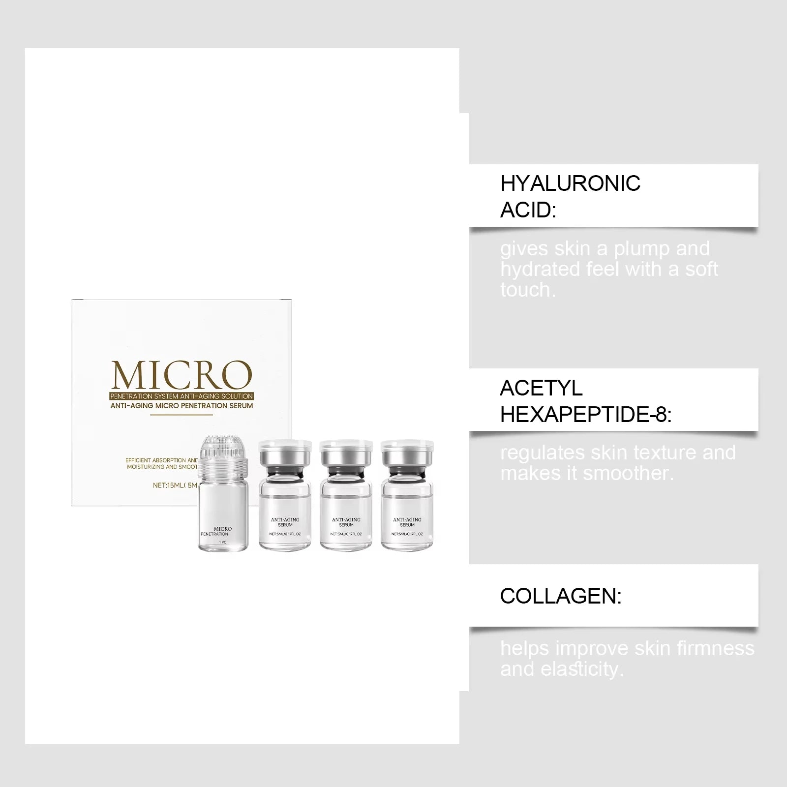 Collagen Anti-Wrinkle Essence Hydrating Firming Pore-cleaning Anti-aging Essence Set Halalzen