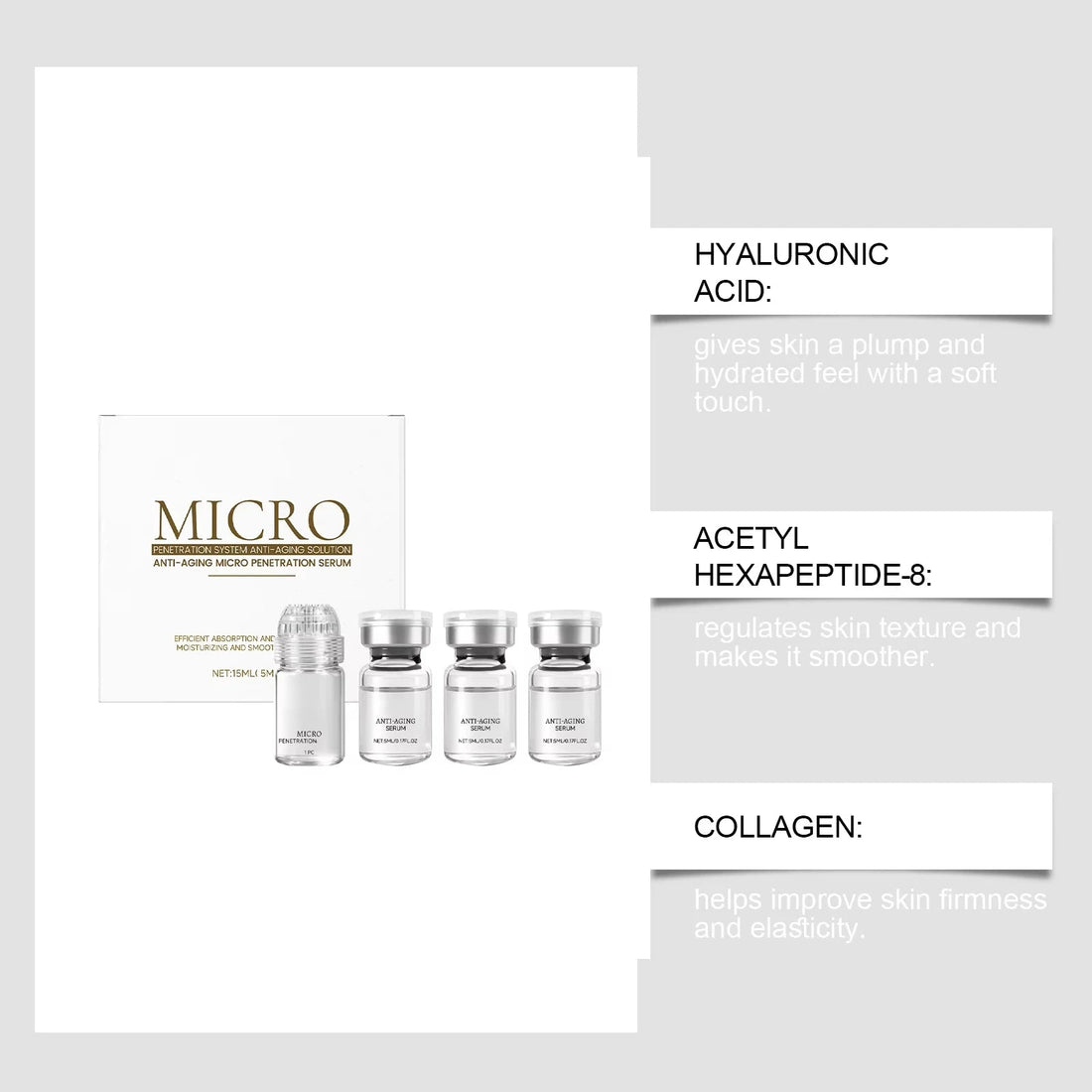 Collagen Anti-Wrinkle Essence Hydrating Firming Pore-cleaning Anti-aging Essence Set Halalzen