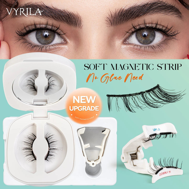 VYRILA Soft Magnetic Eyelashes No Glue Needed Reusable Natural Look 3D Lashes Easy Apply Soft Magnetic Lashes Kit for Eye Makeup Halalzen