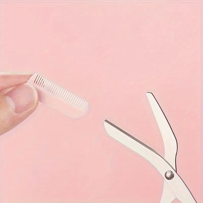 3-Piece Eyebrow Trimmer Set, Precision Trimming Scissors, Curved Eyebrow Trimmer And Comb - For On-The-Go Eyebrow Grooming Halalzen