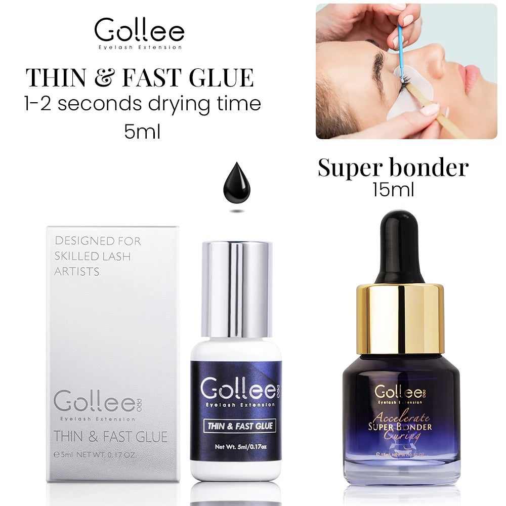Gollee 1-2s Fast Drying Lash Glue Eyelash Extension Waterproof 6-8 Weeks Long Lasting Adhesive Profession Super Glue Makeup Tool