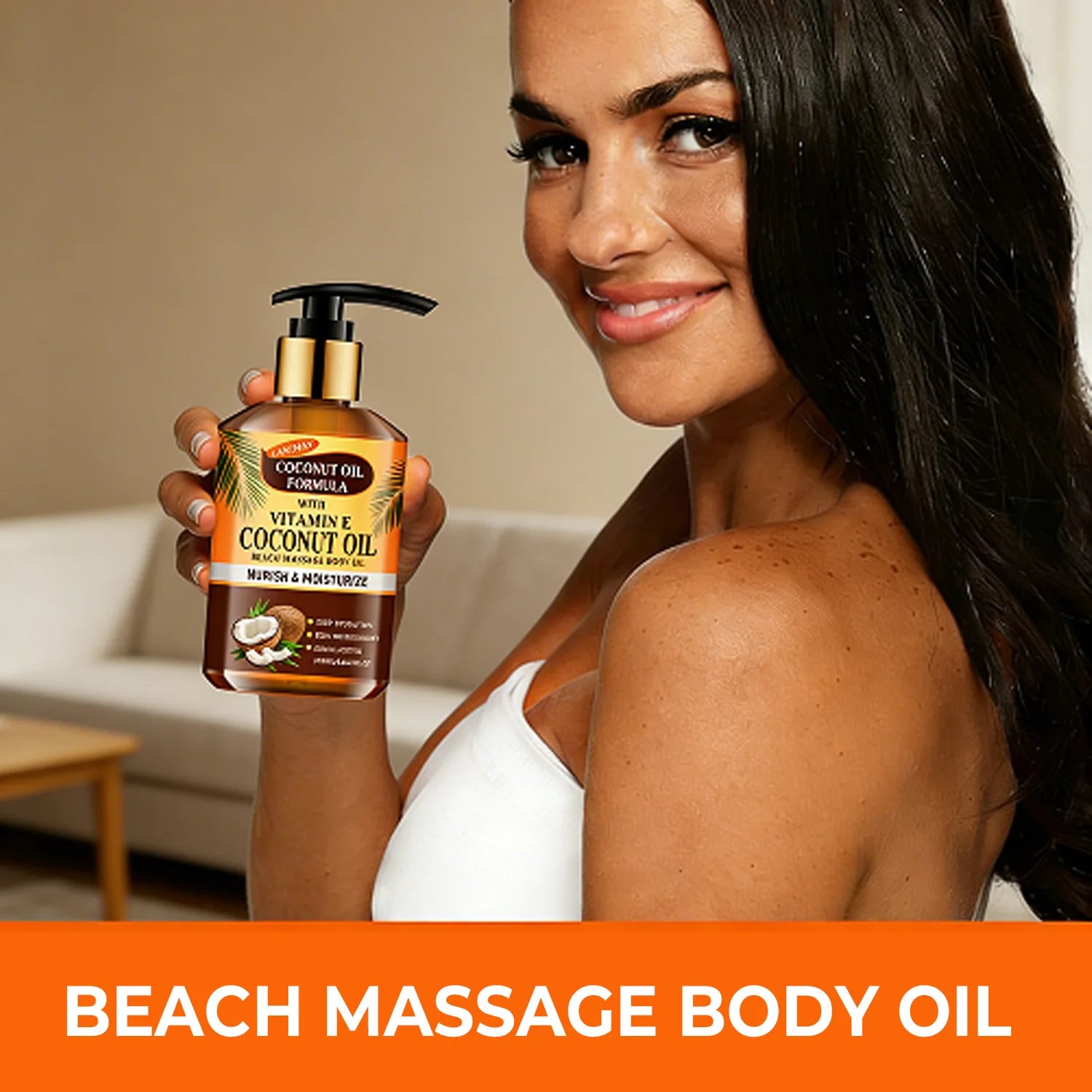 Coconut Oil Body Oil with Vitamin E – 250ml. A Nourishing Formula for Deep Hydration and Skin Replenishment. Enriched with Natur