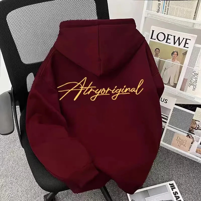 Autumn High Street Letter Printed Oversized Hoodies Man Harajuku Fashion Streetwear Pullover Hoody 2025 Y2K Hooded Sweatshirts
