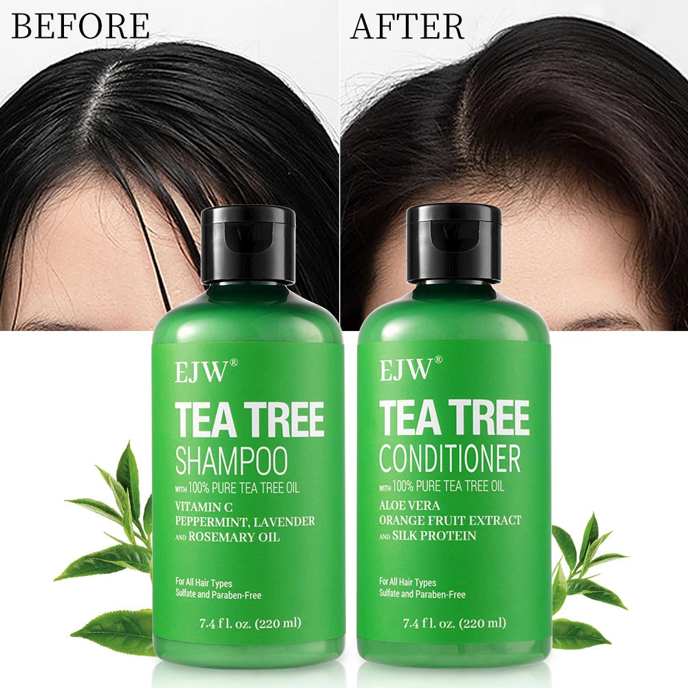 Tea Tree Oil Shampoo and Conditioner  Set| Refreshes Scalp, Soothes,Cleanses  Buildup, Clarifying for Oily Hair|Pure Tea Tree Halalzen
