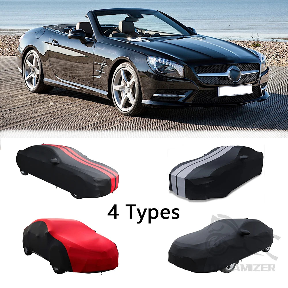 Indoor Car Cover Satin Dust Proof Sunshade Outdoor Protection For Black Red Gray For Mercedes SL-Class R230 R231 For Porsche