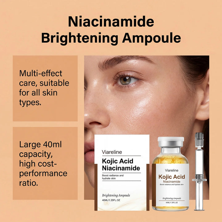 Niacinamide Brightening Ampoule Serum Face Hydrating Even Tone Nourishing Brightening Essence Kojic Acid Dark Spot Corrector