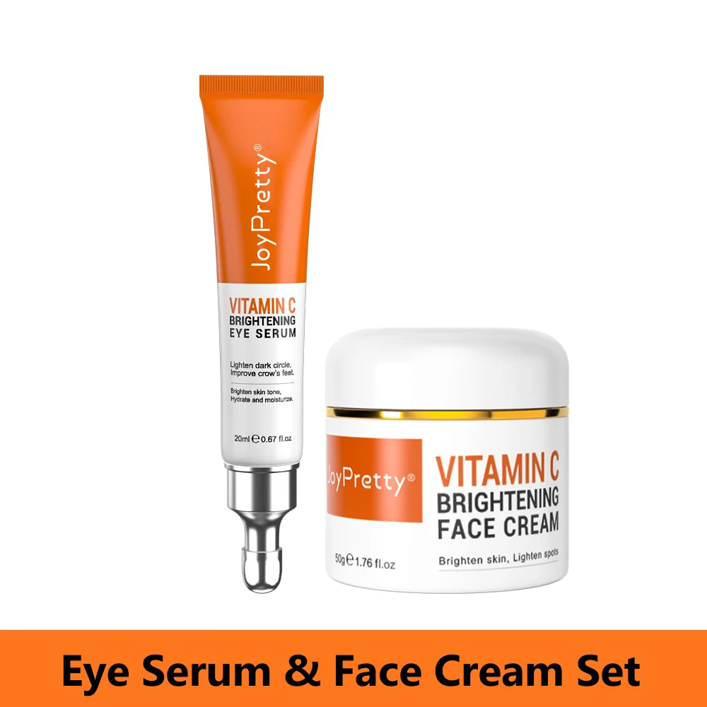 Vitamin C for Face Whitening Set Dark Spots Removal Cream Skincare Kits Eye Lightening Moisturizing Facial Serum Skin Care