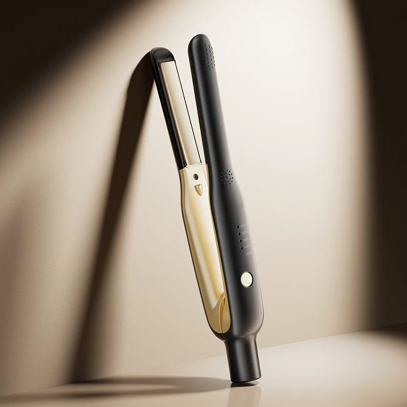 2-in-1 Mini Hair Straightener & Curler - Ceramic Fast Heating 140-220°C - Portable Flat Iron for Short Hair Travel Styling Halalzen