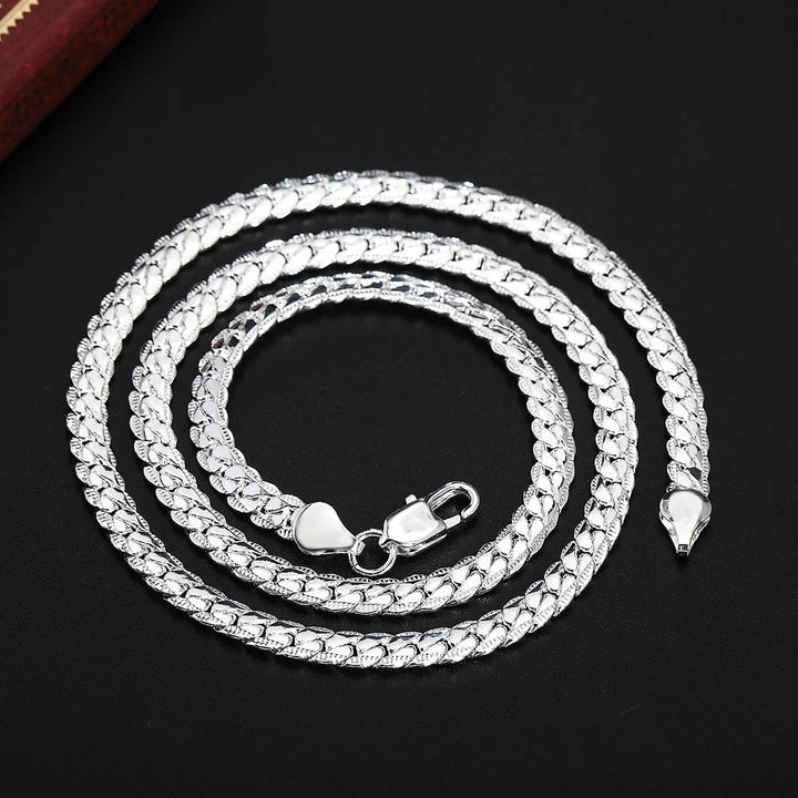 20-60cm 5mm Silver Color luxury brand design noble Necklace Chain For Woman Men Fashion Wedding Engagement Jewelry HALALZEN