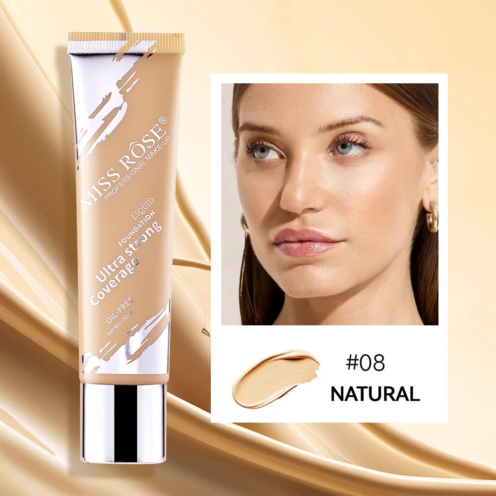 Oil‑control LongLasting Foundation Cream Natural Buildable Coverage Concealer Makeup Base Sweat Proof Non‑fading Facial Cosmetic
