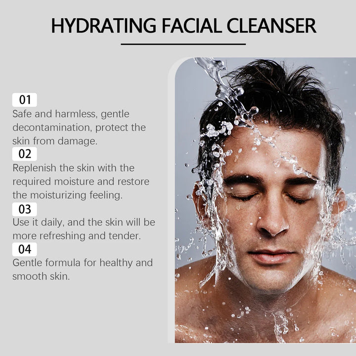 Gentle Hydrating Facial Cleanser Oil Control & Non-Tightening Improve Rough Dry Moisturizing Foam Wash Man Skin Care  Freshing Halalzen