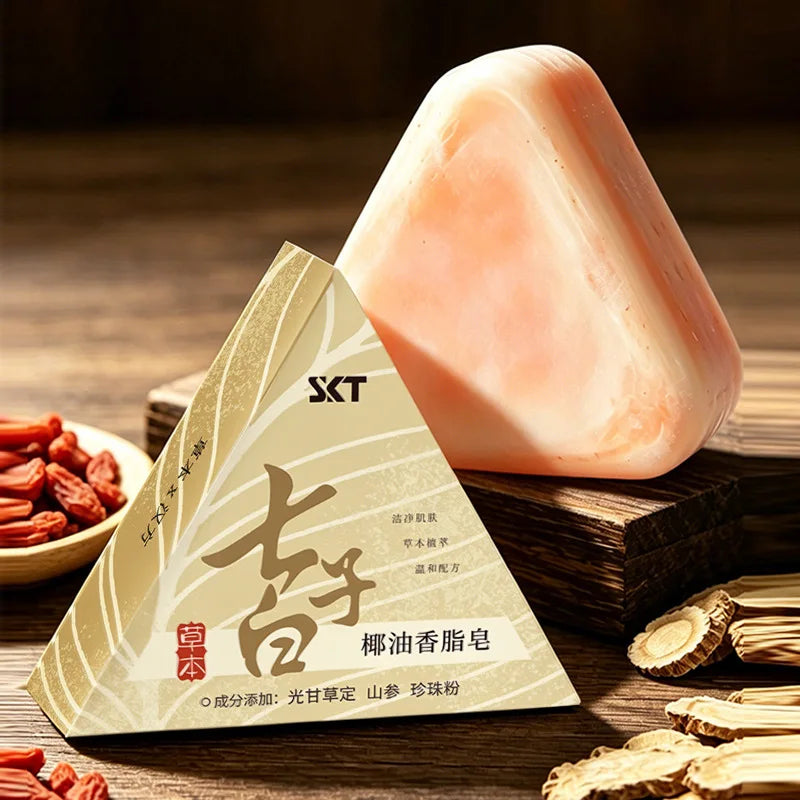 Coconut Oil Compound Herbal Handmade Soap 100g Natural Plant Extract Multifunctional Cleaning Triangle Soap Mild Non-irritating