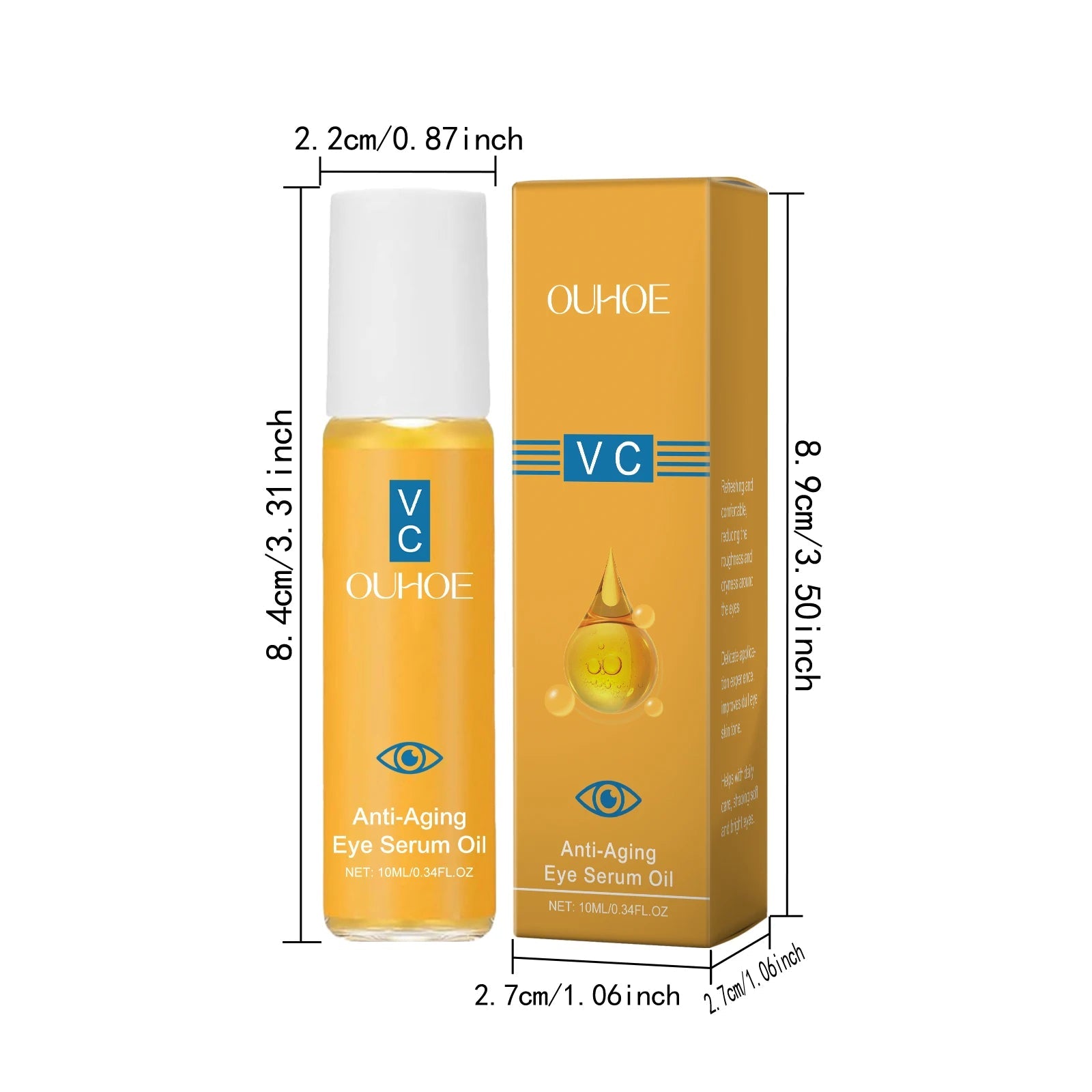 Anti Aging Eye Serum Oil Brightening Firming Fade Fine Lines Remove Puffiness Dark Circles Hydrating Smooth VC Eye Essence Oil Halalzen