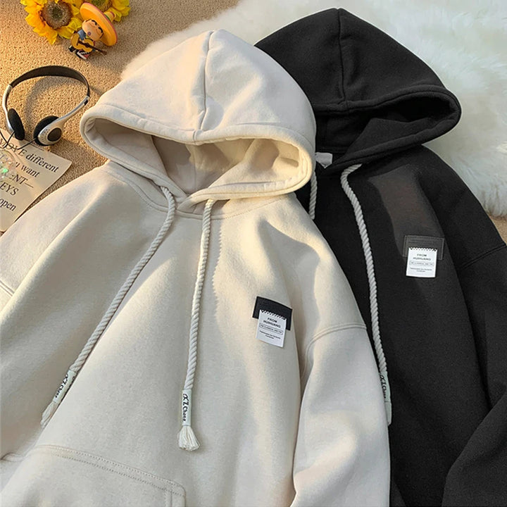 New in Solid Color Hooded Sweatshirts For Men And Women Y2K Streetwear Appliques Hoodies Autumn Oversize Fleece Pullover Hoody