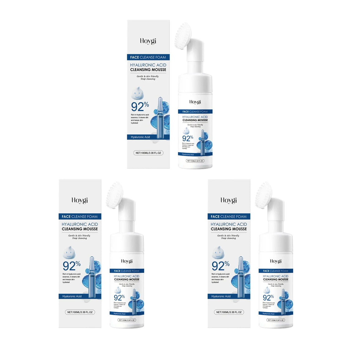 Hyaluronic Acid Cleansing Foam Facial Skin Mildly Cleansing&Attenuating Fine Lines Deep Moisturizing Nourishing Facial Cleanser Halalzen