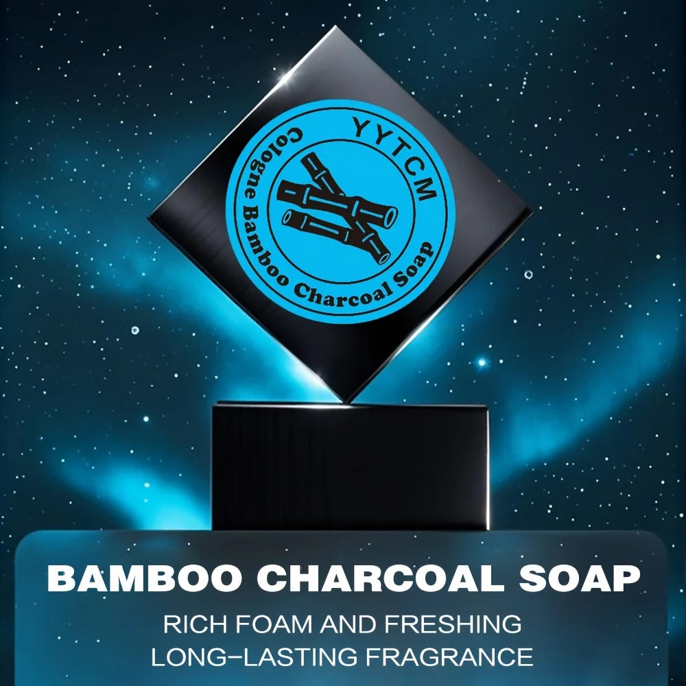 Men's Care Cologne Bamboo Charcoal Soap - Deep Clean & Bath Soap, Cleansing Face Soap Freshness 65G/Pc-1Pc Halalzen