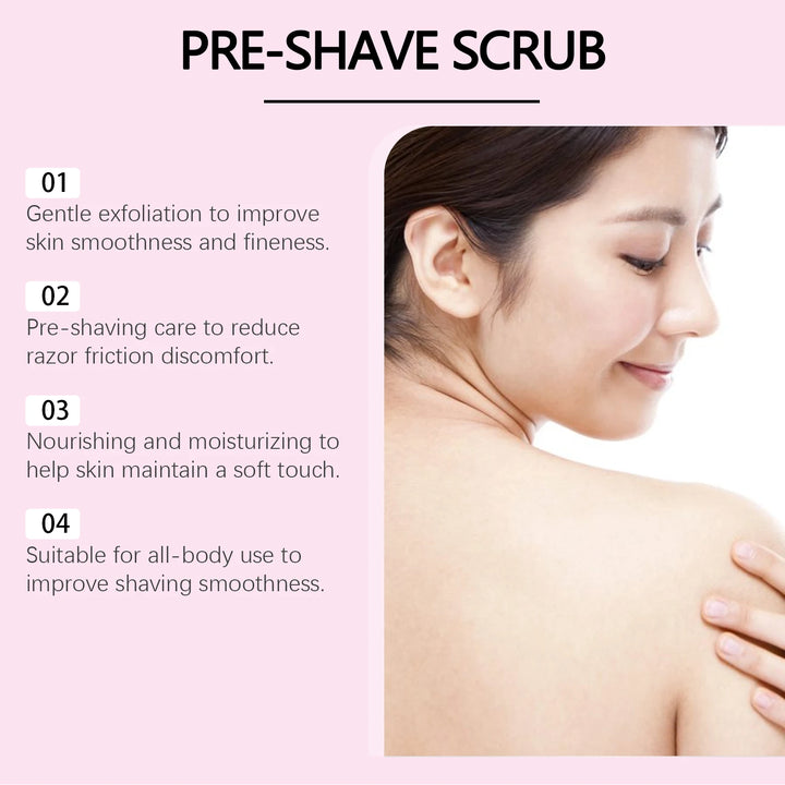 Pre-Shave Scrub Gentle Exfoliating Body Scrub for Smooth Skin Moisturizing Pre-Shave Care for Face and Body Smooths Skin Texture