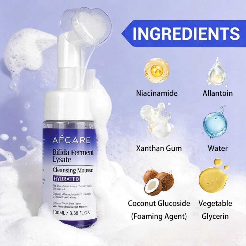 AFCARE Deep Clean Daily Cleanser Mousse Bifida Ferment Lysate Gentle Mouss For Sensitive Skin Refreshingly Soft Lightweight Foam Halalzen