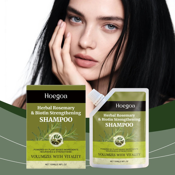 Hoegoa Herbal Rosemary Strengthening Shampoo Anti Hair Loss Thicker Fuller Growth Scalp Care Reduce Breakage Oil Control Shampoo