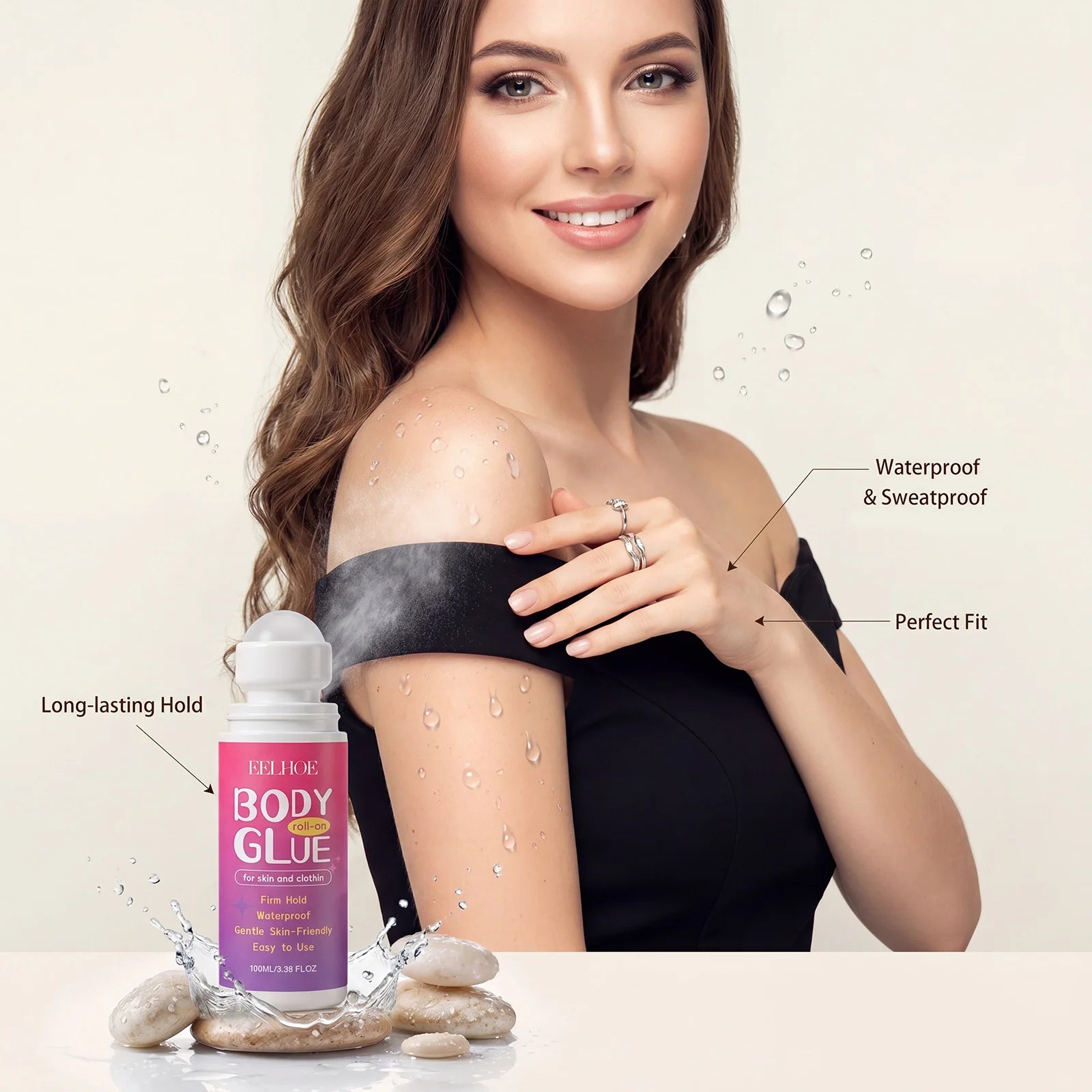 Body Roller Ball Glue, Gentle and Moisturizing, Smooth to Apply, Skin-Friendly and Comfortable, Refreshing on the Skin, Not Stic