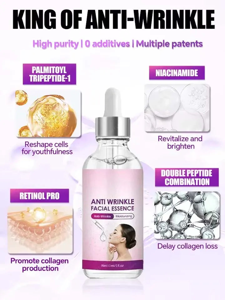 Collagen Pepide& Arginine Anti Wrinkle Facial Serum Moisturizing & Repairing Skin Fine Lines Eyes Crow's Feet Neck Wrinkles Halalzen