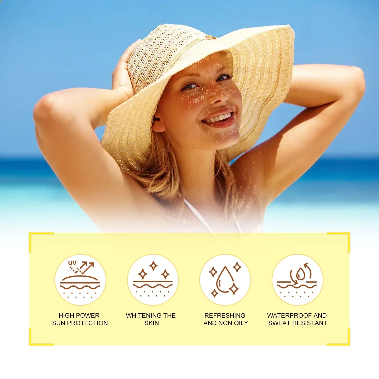 EELHOE 40g Coverage Sunscreen Stick SPF 50+ Anti-UV Moisturizing Preventing Dry Skin Long-lasting Protector Portable Care Body Halalzen