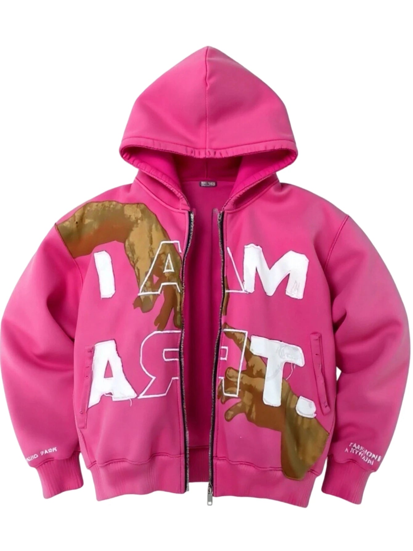 Y2K Fall Jackets for Women Oversize Letter Pattern Zip Up Hoodie Street Hip-hop Style Red Casual Jacket Unisex