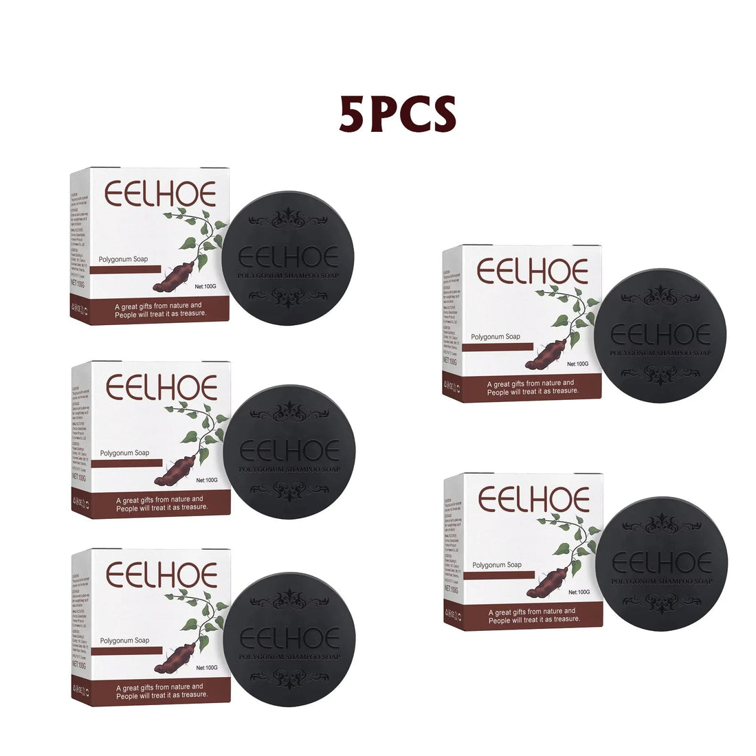 EELHOE Polygonum Multiflorum Shampoo Soaps Deep Cleaning Hair Moisturizing Care Cover Gray Hair Dye Ginseng Extract Shampoo Soap Halalzen