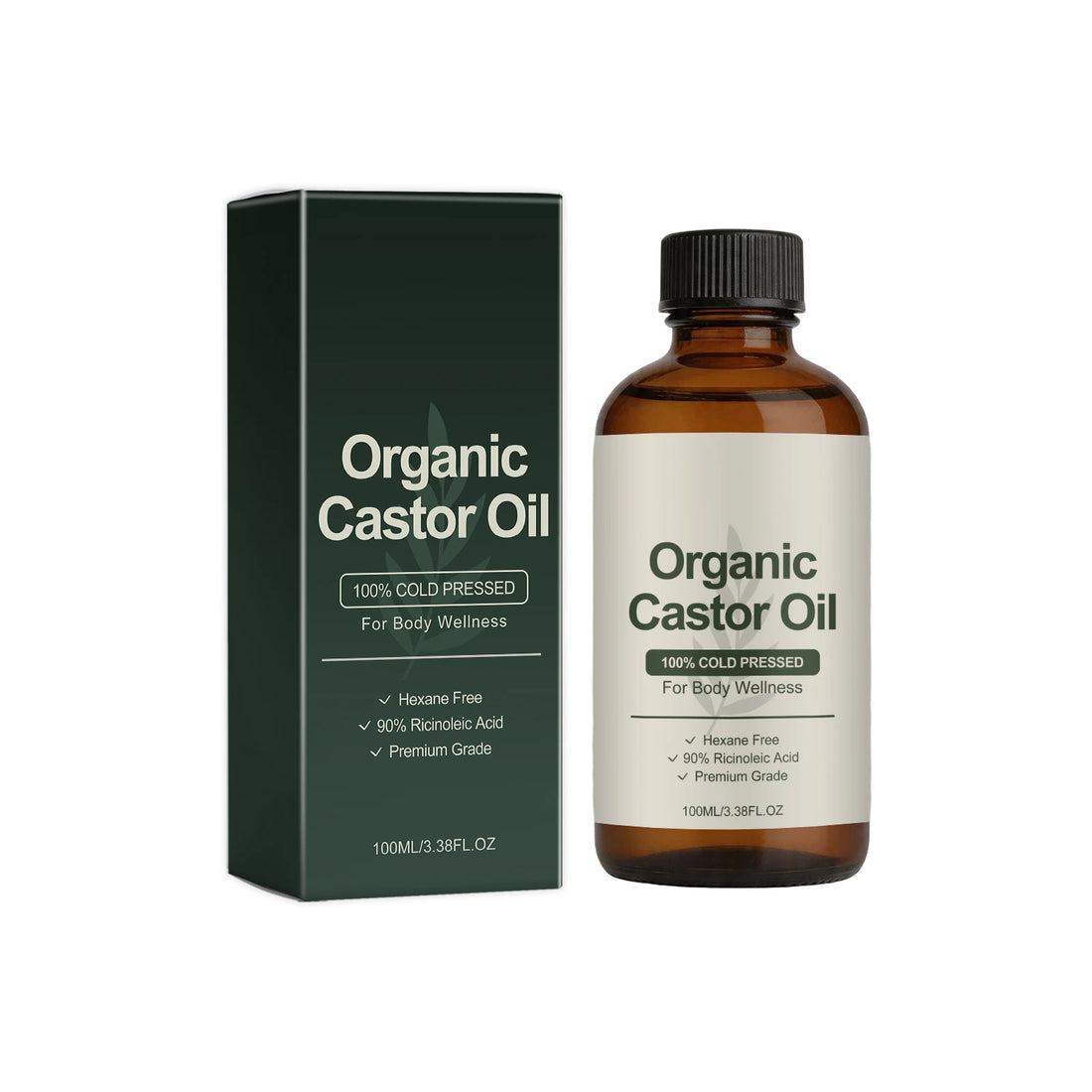 Organic Castor Oil Cold Pressed Hexane Free Ricinoleic Acid Hydrating Body Oil Moisturizing Dry Skin Sensitive Skin Care