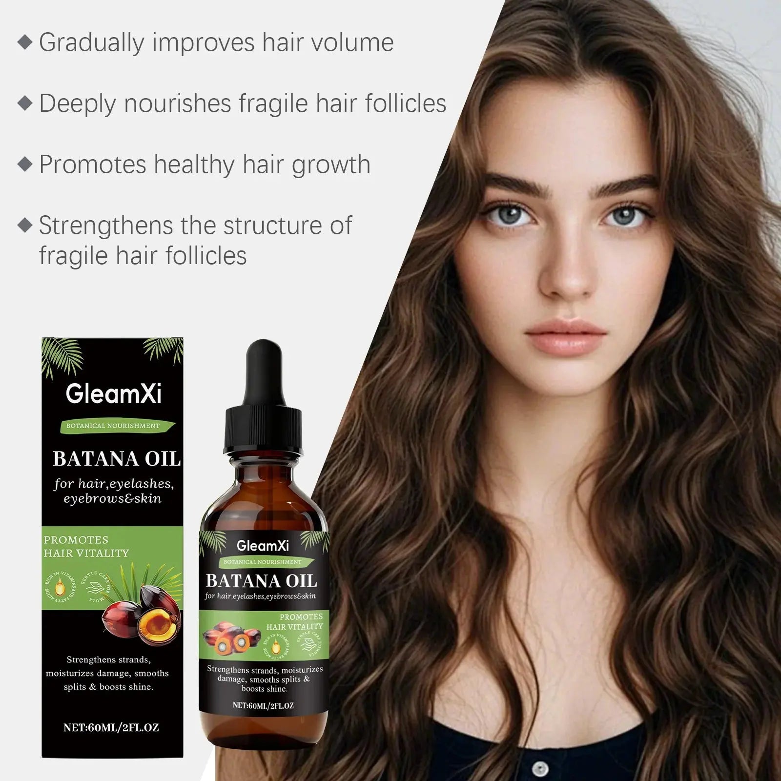 Batana Hair Care Oil - Gentle and Smooth, Nourishes Hair, Volumizing Hair Care Oil Halalzen