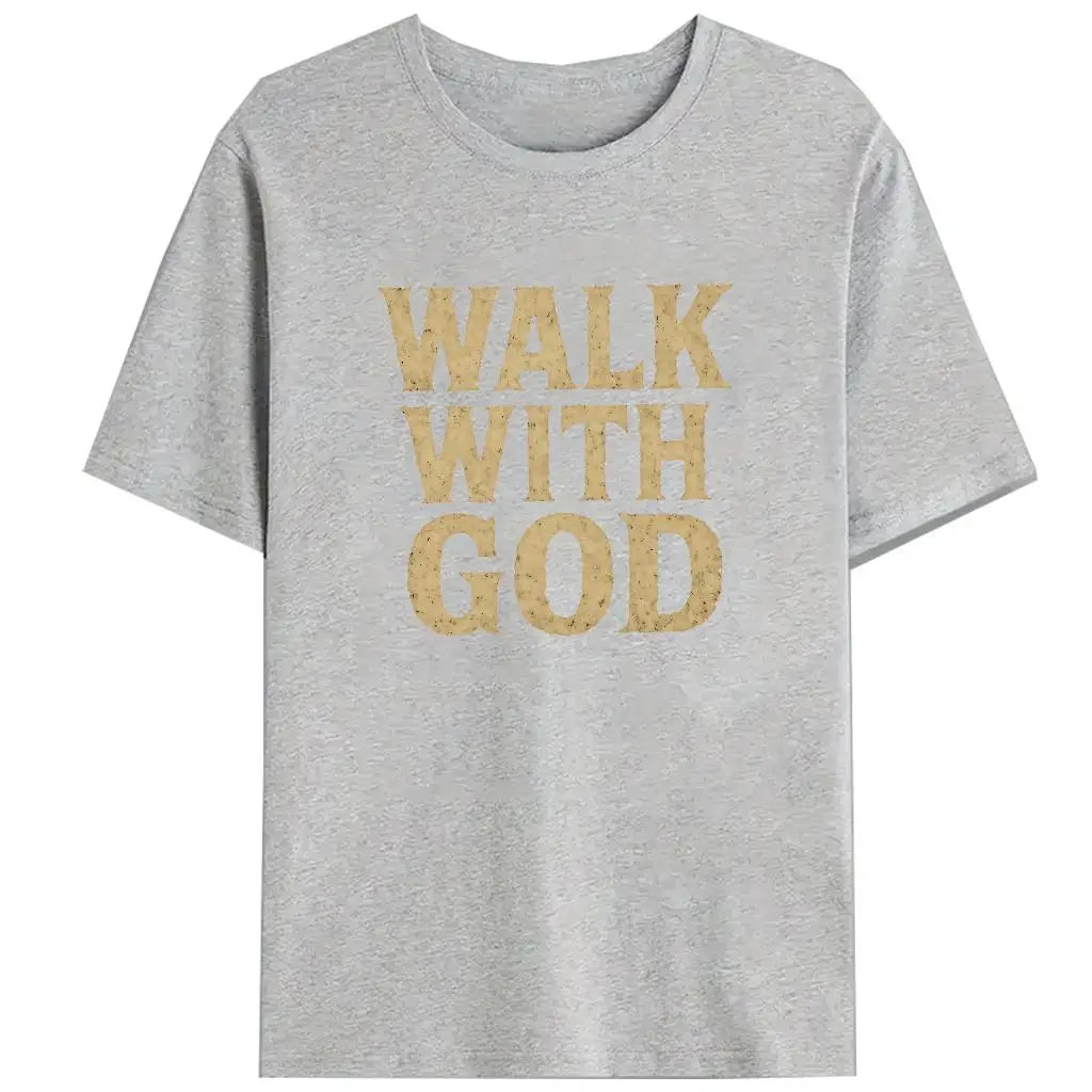 Spiritual Walk With God Tee Shirt Motivational Christian Gift Unisex Religious Apparel Faith Based Graphic T-Shirt Casual Top