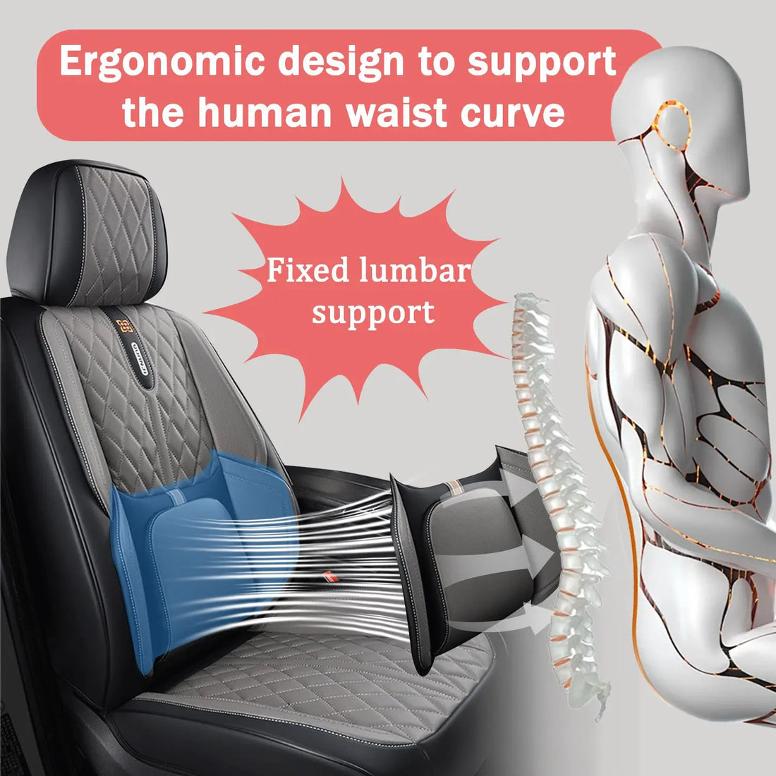 Front seat protectors, breathable and comfortable car seat cushions, suitable for all models with split seats