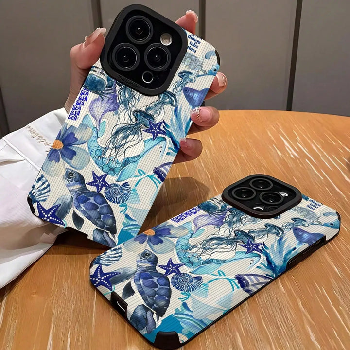 Fashion Ocean Theme Phone Case Compatible with IPhone 16 Pro Max 15 Pro 14Plus 13 12 11 X/XS Smartphone Accessories Shockproof