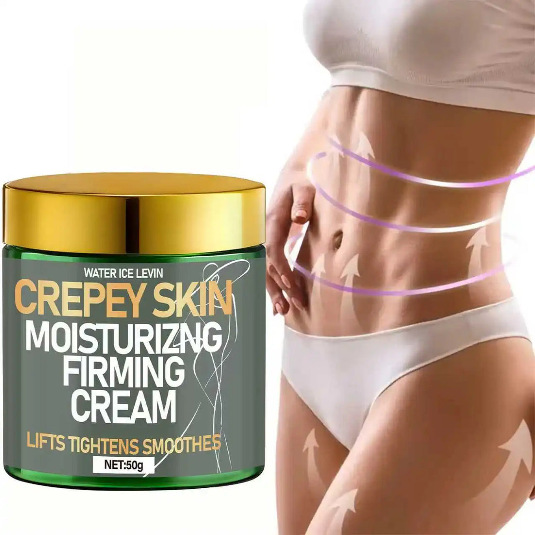 Water Ice Levin Crepey Skin Moisturizing Firming Cream, with Retinol & Collagen, Lifts, Tightens & Smooths for Softer Skin
