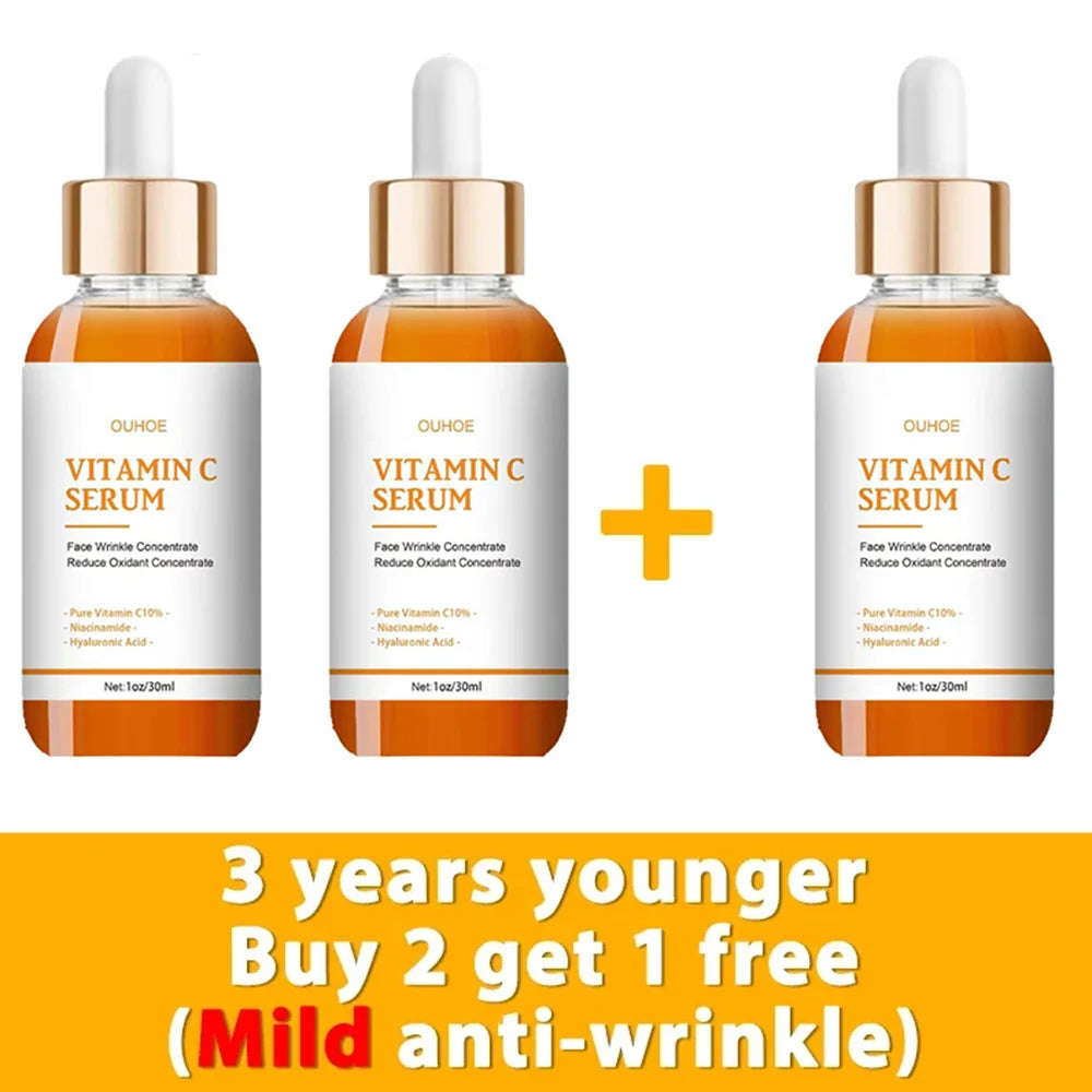 Vitamin C Wrinkle Remover Face Serum Lifting Firming Fade Fine Lines Anti-aging Essence Whitening Brighten Nourish Skin Care Halalzen