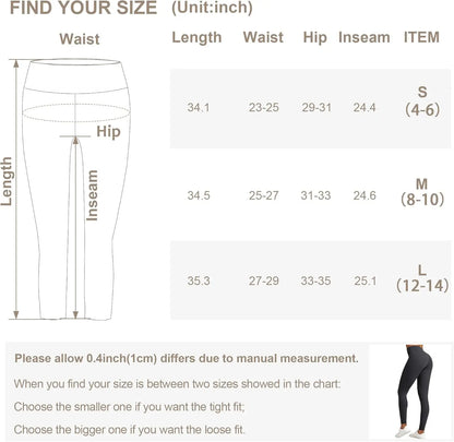 2 Pack High Waisted Leggings for Women-Soft Athletic Tummy Control Pants for Running Yoga Workout