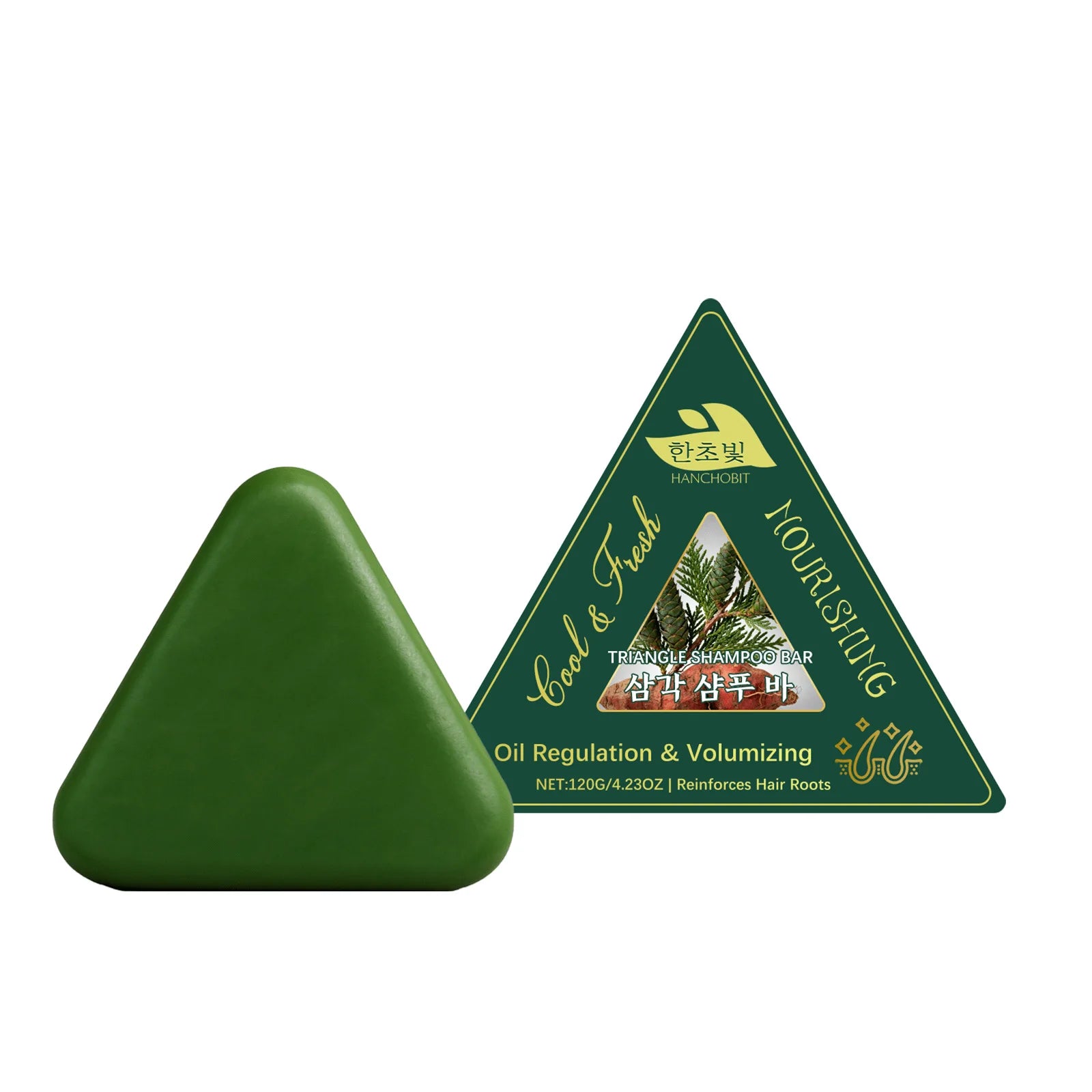 Triangle Herbal Nourishing Shampoo Bar Clean Scalp Reduce Loss Strengthen Hair Control Water-oil Balance Repair Damaged