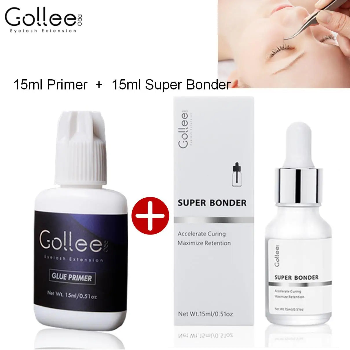 5Pcs Gollee 5ml Eyelashes Adhesive Glue Lash Bonder 15ml Low Odor False Eyelash Glue Waterproof Eye Lash Cosmetic Tools Makeup