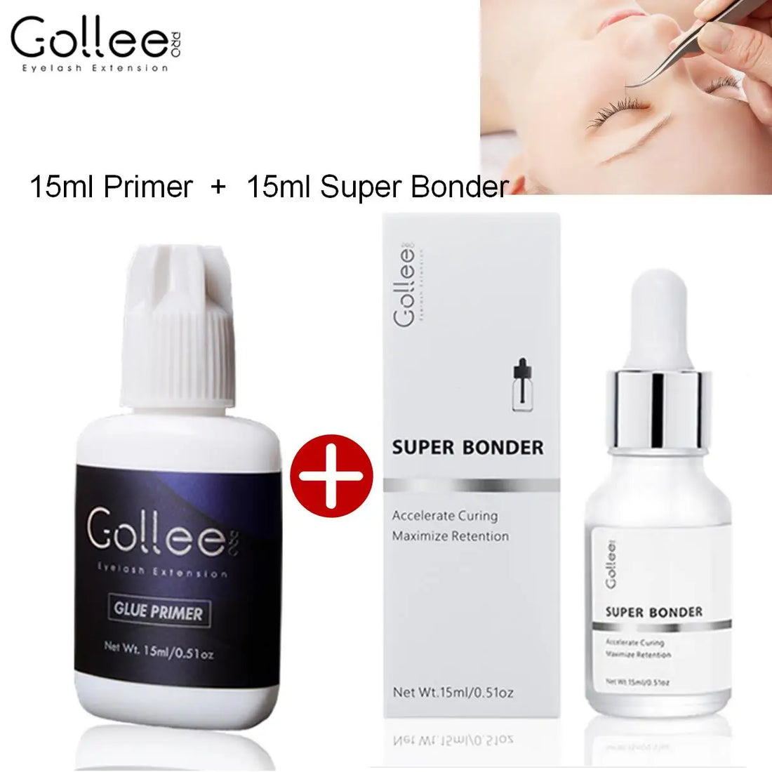 5Pcs Gollee 5ml Eyelashes Adhesive Glue Lash Bonder 15ml Low Odor False Eyelash Glue Waterproof Eye Lash Cosmetic Tools Makeup