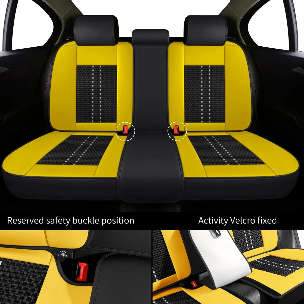 Universal leather car seat covers, full - enclosed installation, waterproof and easy to clean, 5 - piece set for the whole car