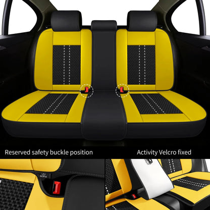 Universal leather car seat covers, full - enclosed installation, waterproof and easy to clean, 5 - piece set for the whole car