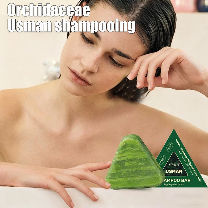 120g Usman Grass Soap For Hair Growth Volumizing Smoothing Bars Strengthening Thickening Hair Care Shampoo for All Hair Types HALALZEN