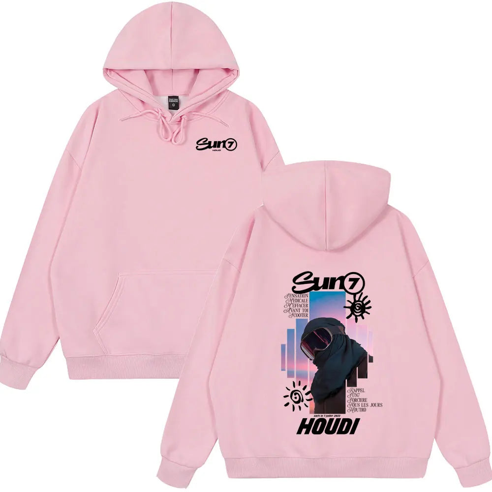 Rapper HOUDI SUN7 Graphic Hoodies Men Women Hip Hop Fashion Pop Music Clothes Unsiex Casual Oversized Hot Sale Winter Clothing