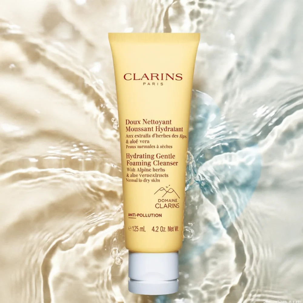 Clarins Gentle Foaming Cleanser 125ml for Normal to Dry Skin Cottonseed Hydrating Face Wash Soap Free Made in France Halalzen