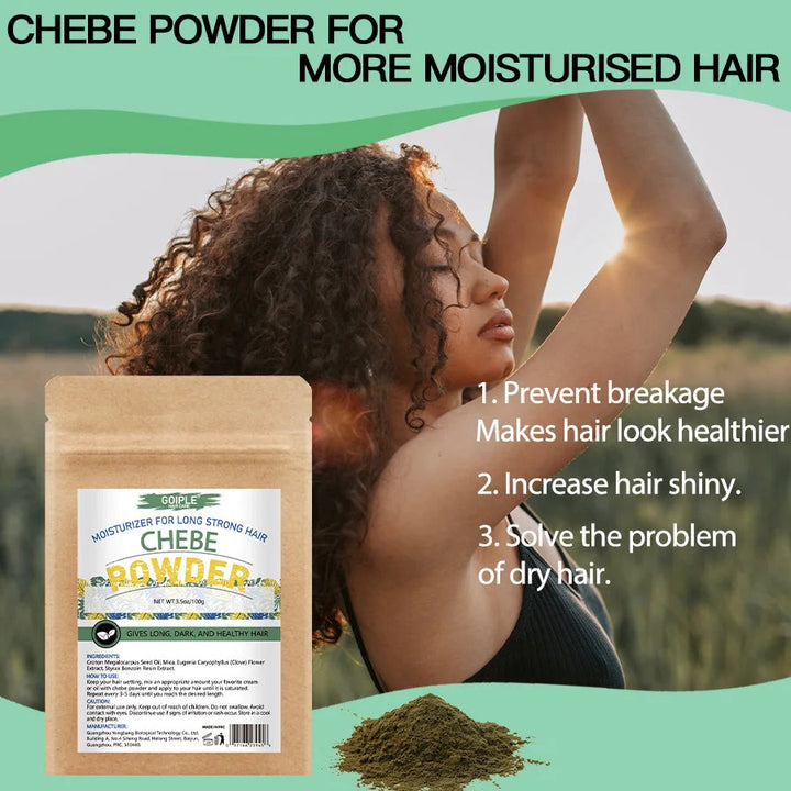 GOIPLE Chebe Powder-Contains Natural Ingredients Promotes Strong and Healthy Hair Strengthens & Thickens Formulated for Dry Hair Halalzen