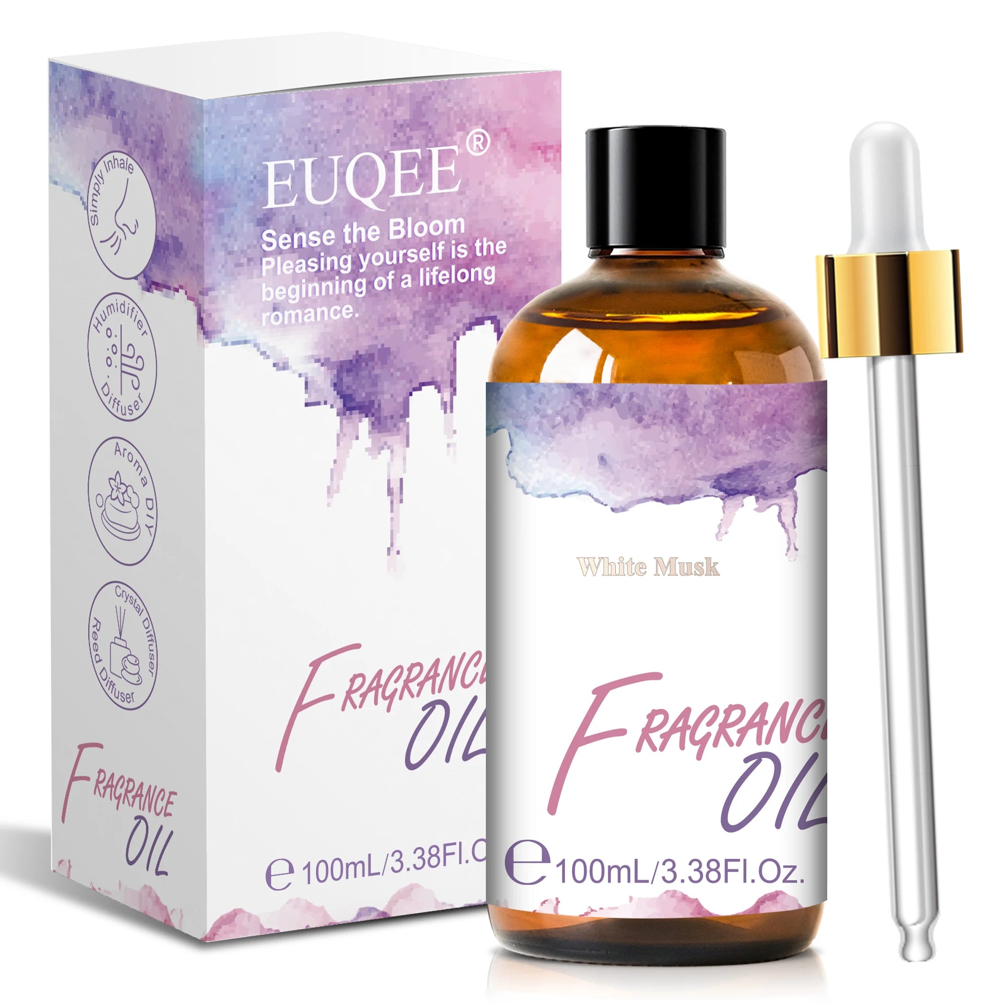 EUQEE 10ml 30ml 100ml Blend Essential Oil White Musk Baby Powder Almond & Vanilla Fragrance Oil for Diffuser Making Candle
