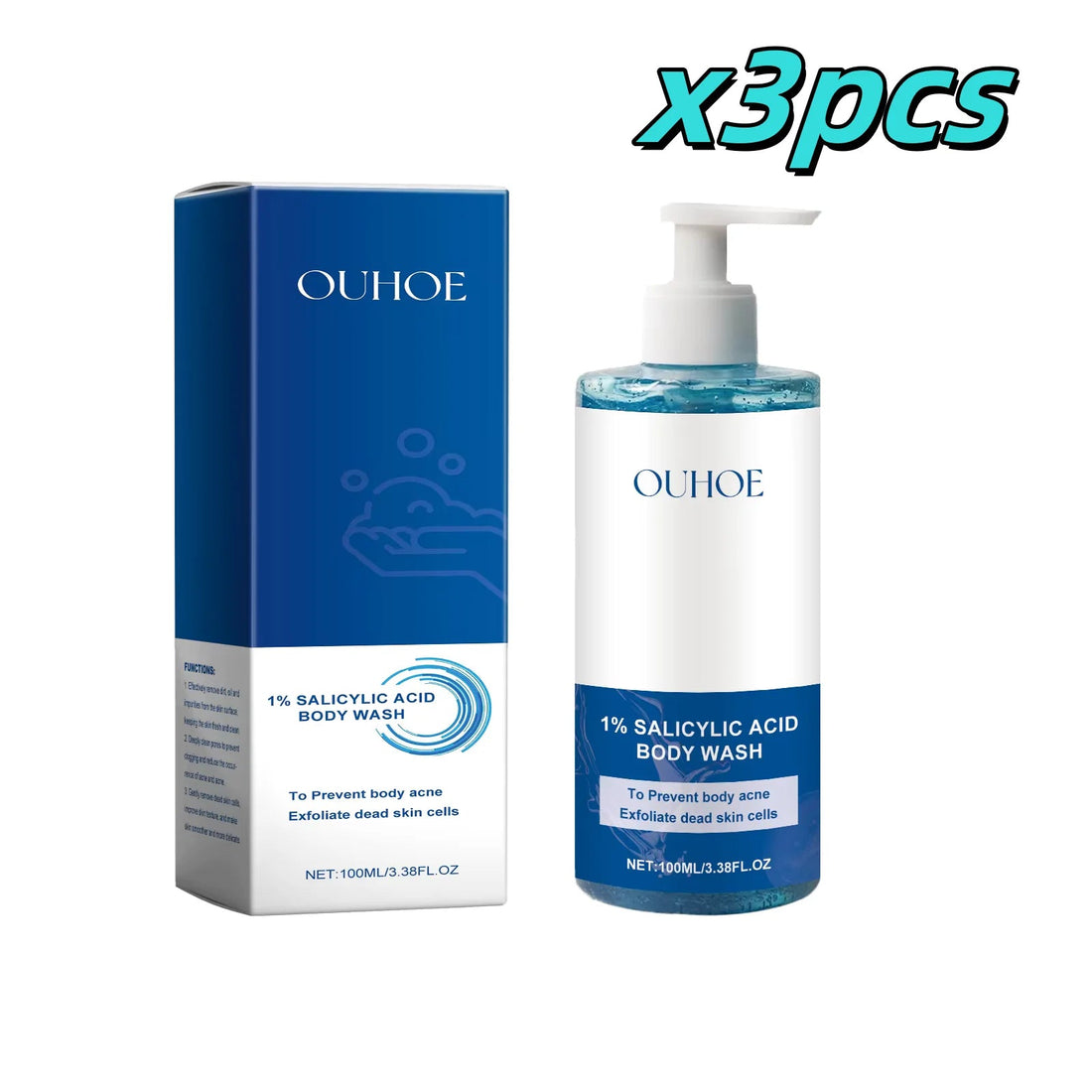 Salicylic Acid Body Wash Deep Cleaning Acne Brightening Exfoliator Nourish Shrink Pores Bath Shower Gel Repair Chicken Skin Care Halalzen