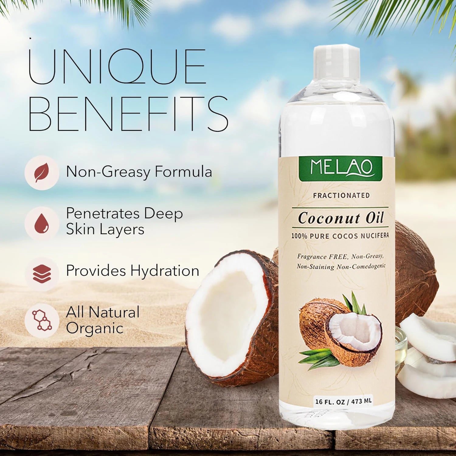 473ml Cold-Pressed Coconut Pure Essential Oil Skin Care Hair Care Soap Making DIY Making Massage Moisturize Aromatherapy