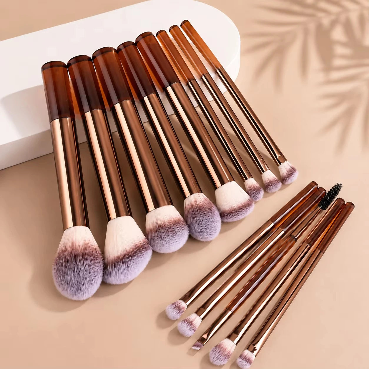 Professional Dual-Ended Makeup Brush Set with Foundation, Contour, Blush, Powder, Eyeshadow and Concealer Brushes, Soft Syntheti